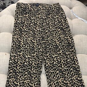 J. Crew Leopard Print Wide-Leg Pants in Black and Tan